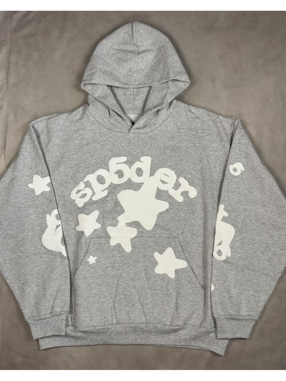 Sp5der Grey Big Star Beluga Hoodie XL